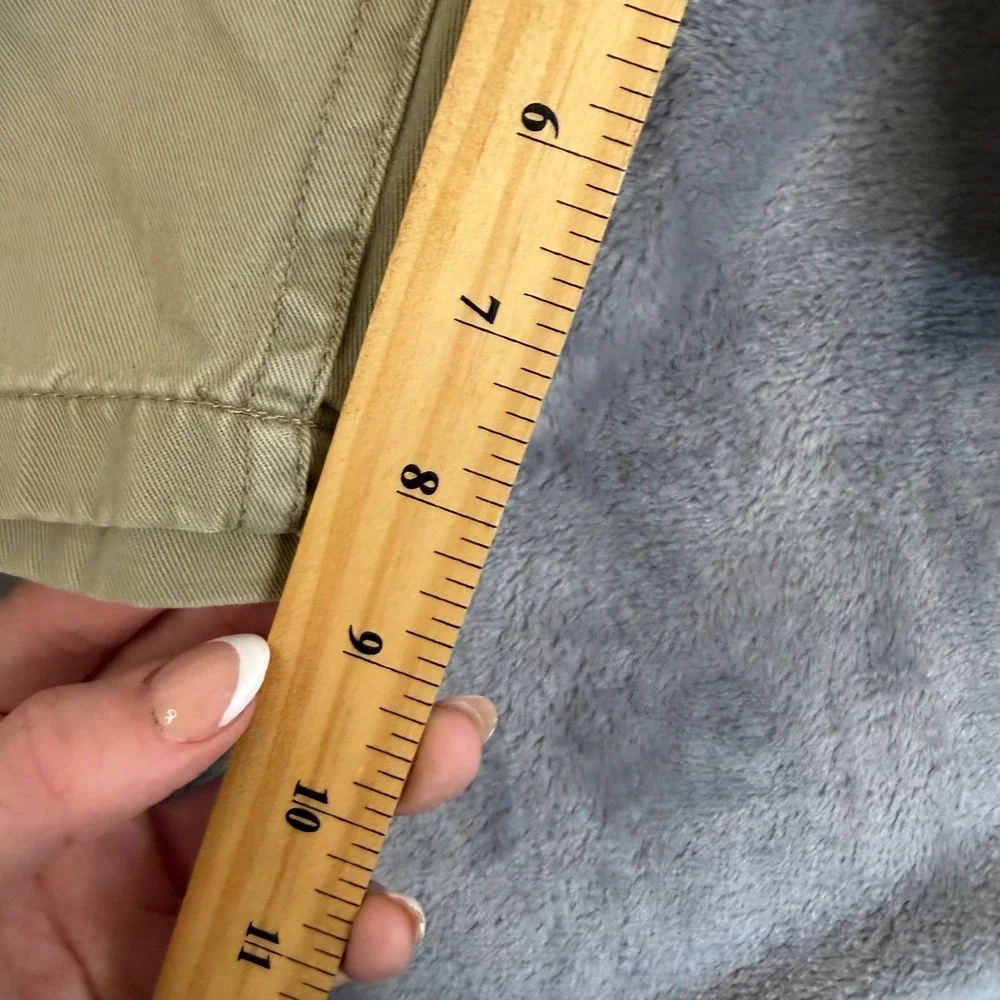 Mens Khaki Tan Cotton Twill Relaxed Fit Multi Pocket Cargo Shorts Size 42